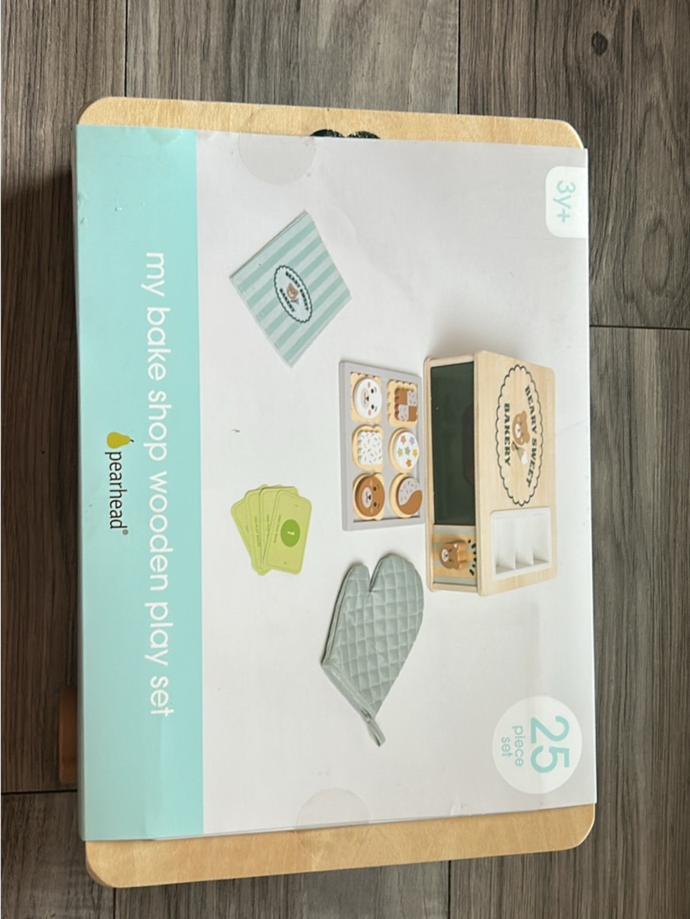 Pearhead Mint & Natural My Bake Shop Wooden Play Set